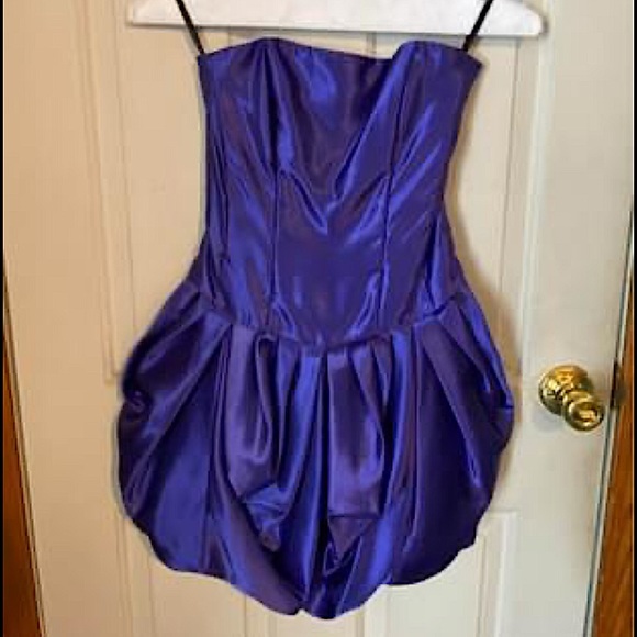 Jessica McClintock Strapless Purple Bubble Dress - Picture 1 of 5